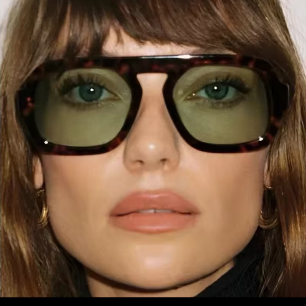Bold Black & Champagne Sunglasses with Thick Frames